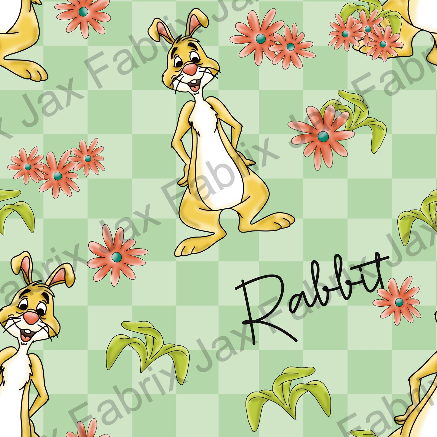 Rabbit Floral Check DRD21