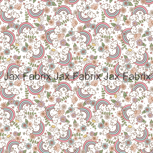 Rainbow Floral White PC51