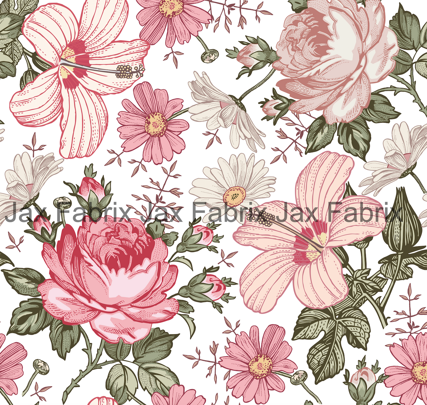 Vintage Floral Pink INH16