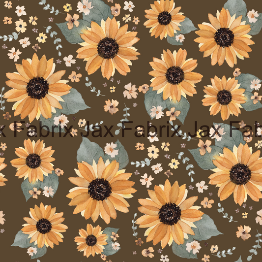 Sunflowers Chocolate Brown AMD46