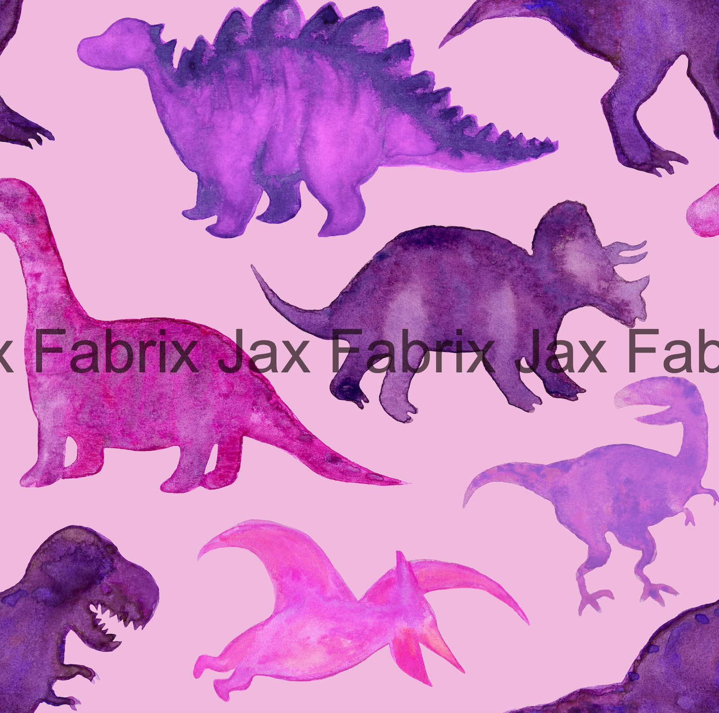 Dinosaurs Pink Purple on Pink AMD59