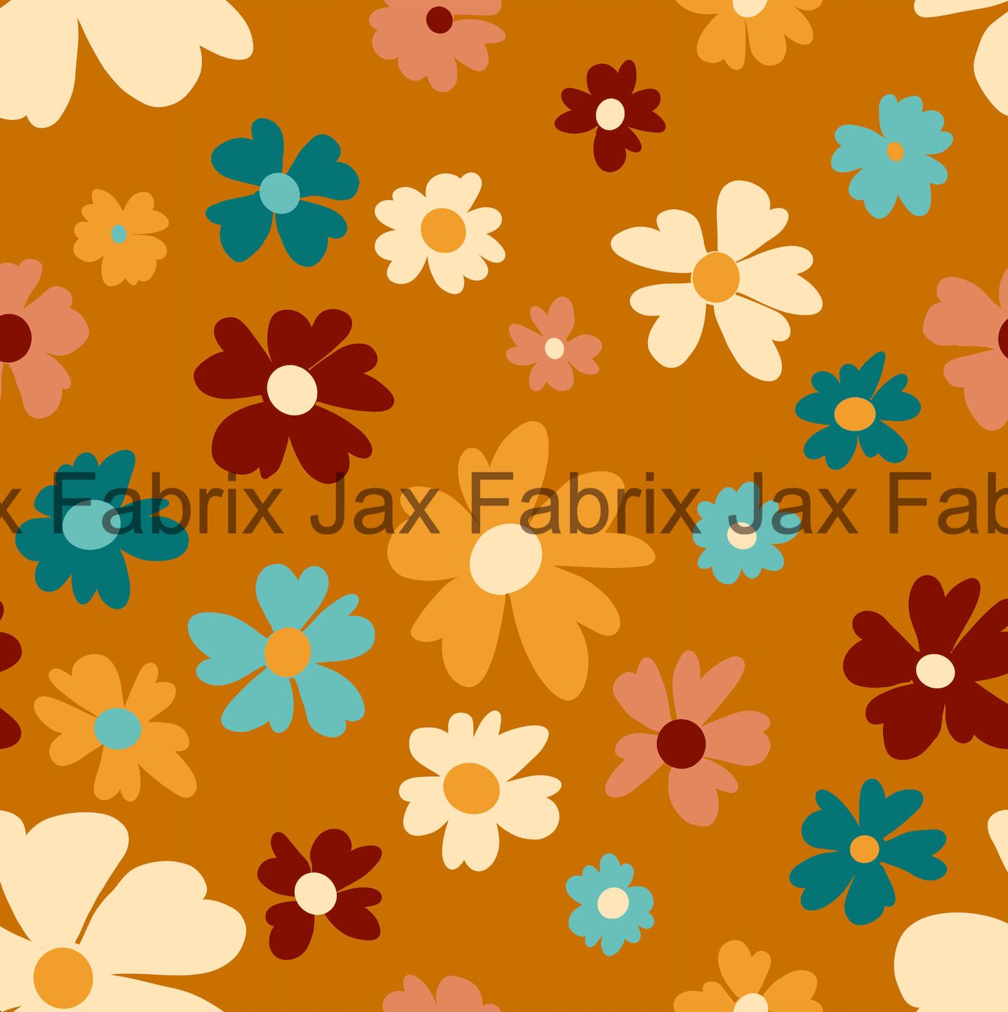 Groovy Floral Mustard AMD142