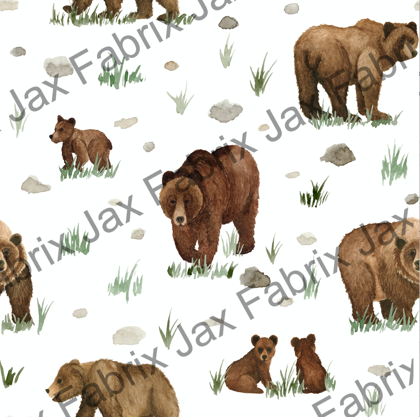 Watercolor Grizzly Bears  SAMD247