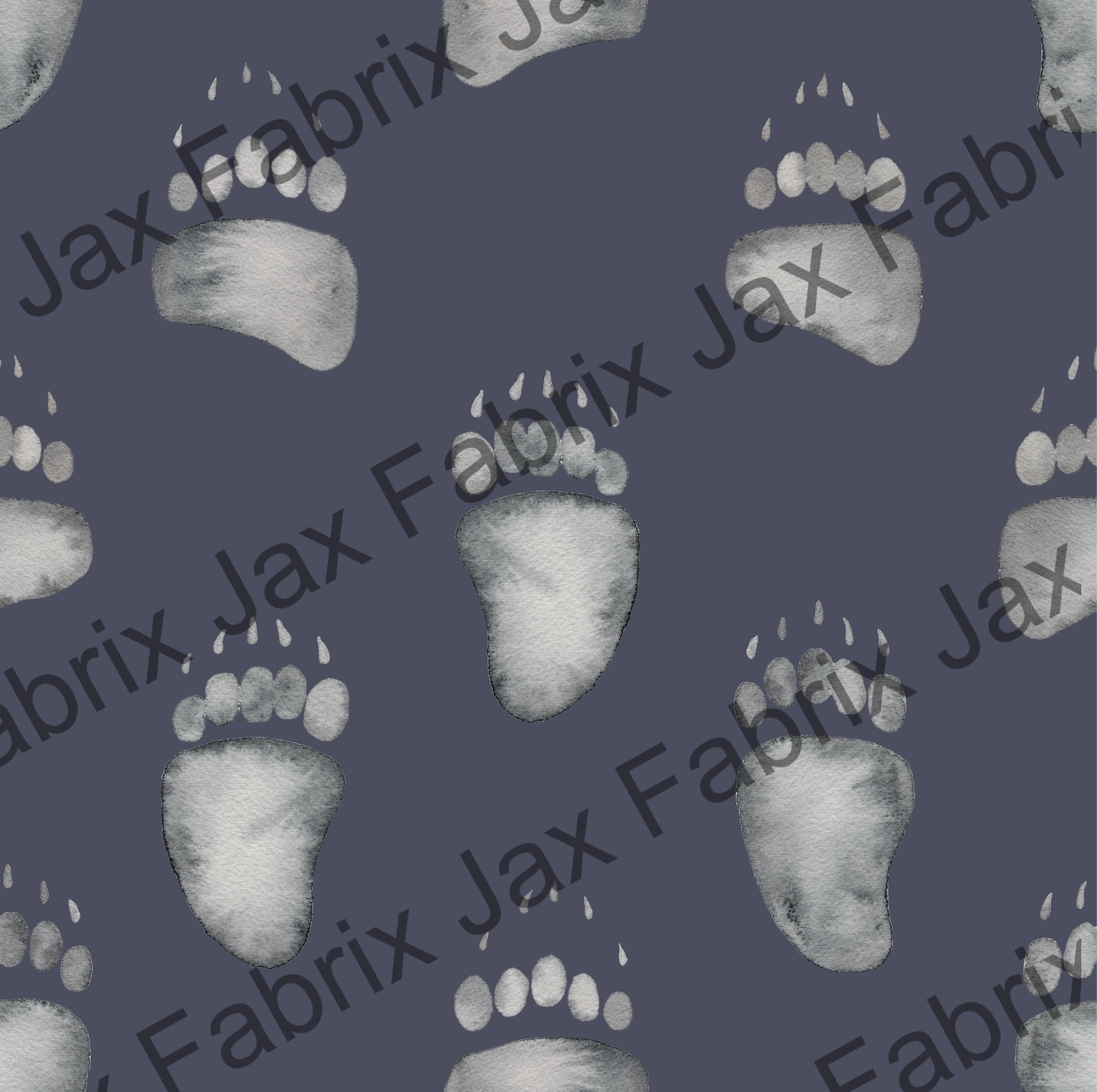 Watercolor Bear Tracks Navy SAMD257
