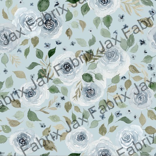 Mountain Floral on Soft Blue SAMD273