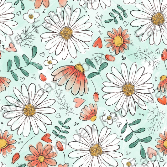 Sketchy Coral Floral RAE179