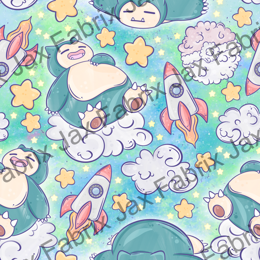 Snoozing Poke Green Blue Tie Dye PC520