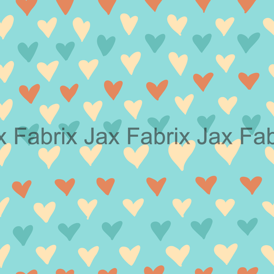 Groovy Vintage Hearts Blue AMD148