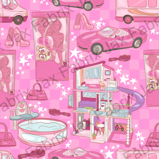 Pink Doll Faceless Pink Check PC393