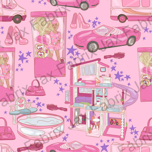Pink Doll Dark Pink Purple Stars PC397