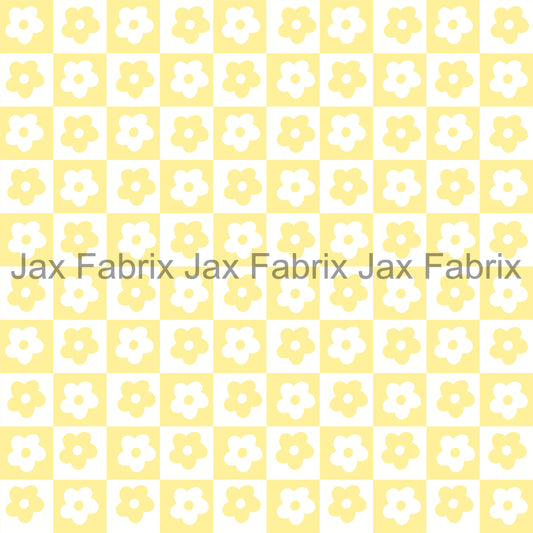 Yellow Floral Checkers LD195