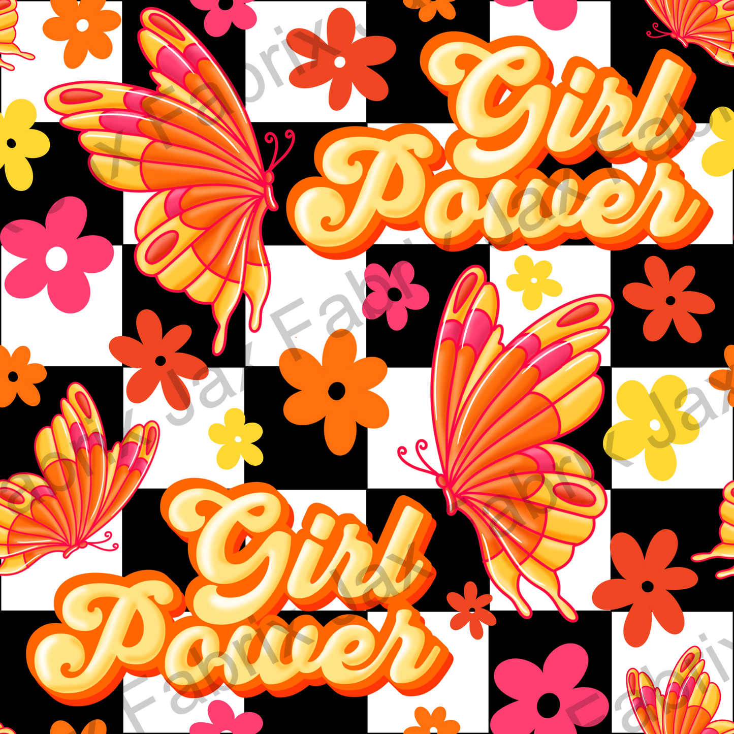 Groovy Girl Power Black Check ZR140