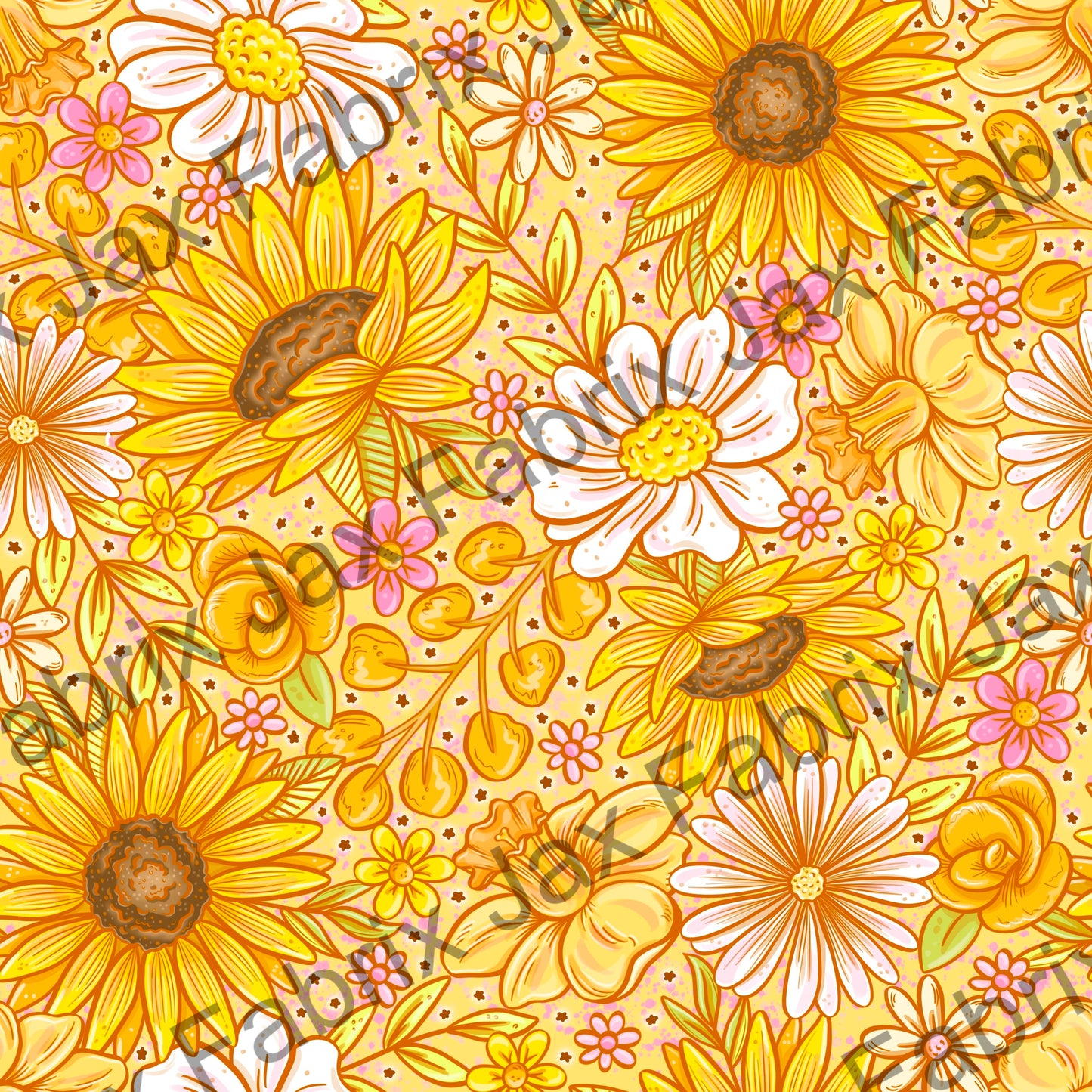 Happy Girls Bright Yellow Flowers  AWM102