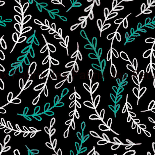 Sweetheart Jade Chalkboard Scribble Leaves AMD171