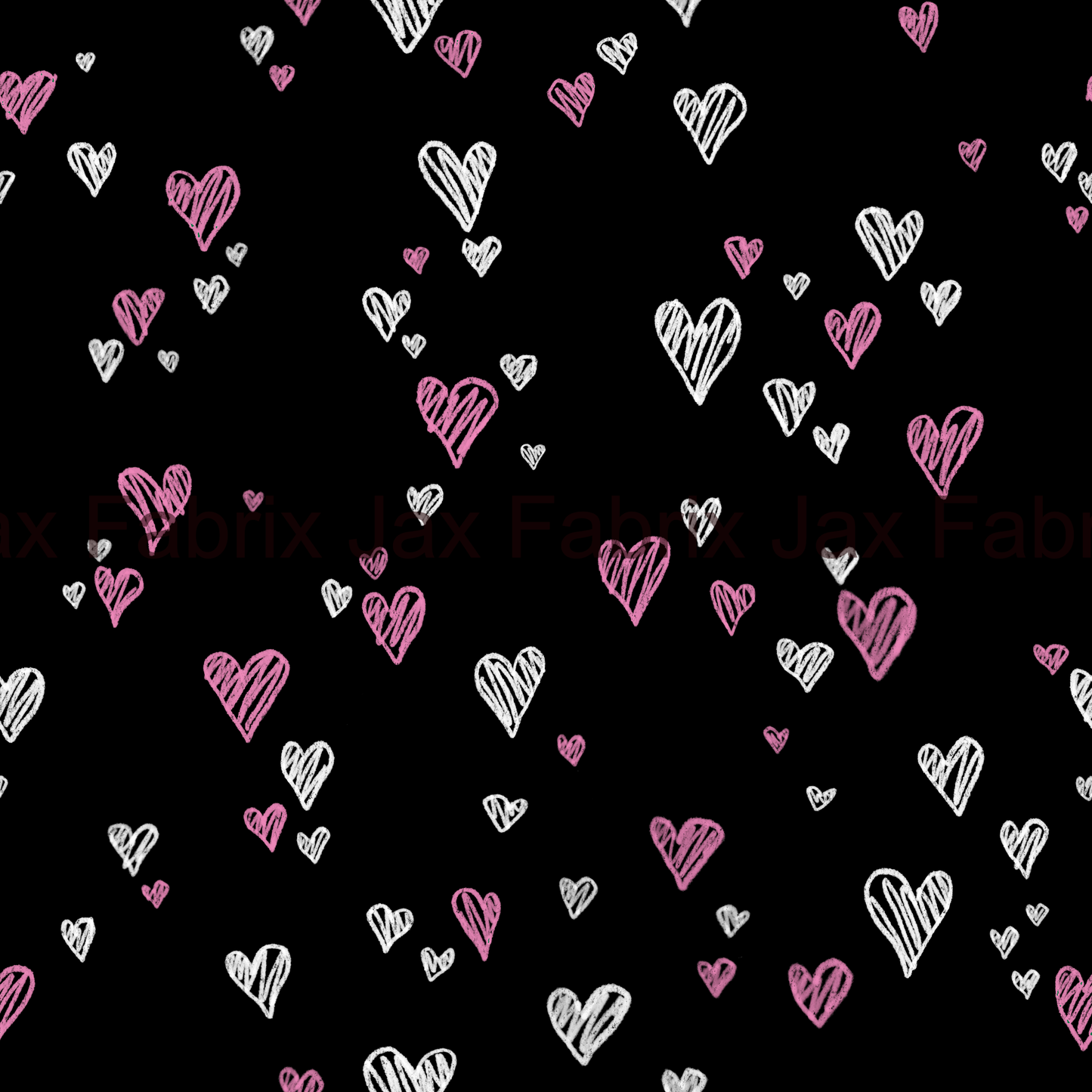 Sweetheart Pink On Chalkboard Scribble Hearts AMD165