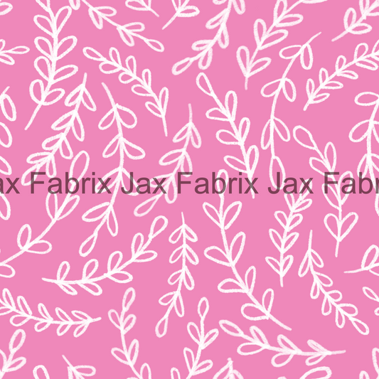 Sweetheart Pink Scribble Leaves AMD168