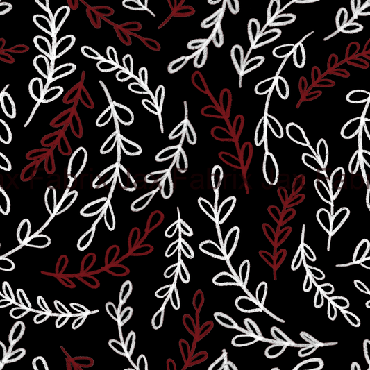 Sweetheart Red Chalkboard Scribble Leaves AMD167