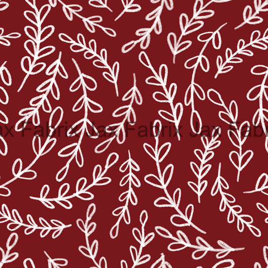 Sweetheart Red Scribble Leaves AMD167