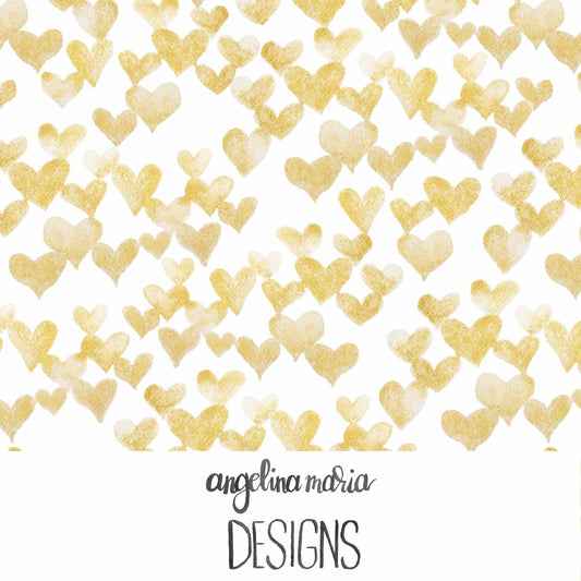 Watercolor Gold Hearts AMD292